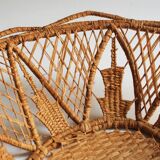 Original basket, wicker basket and vintage raffia