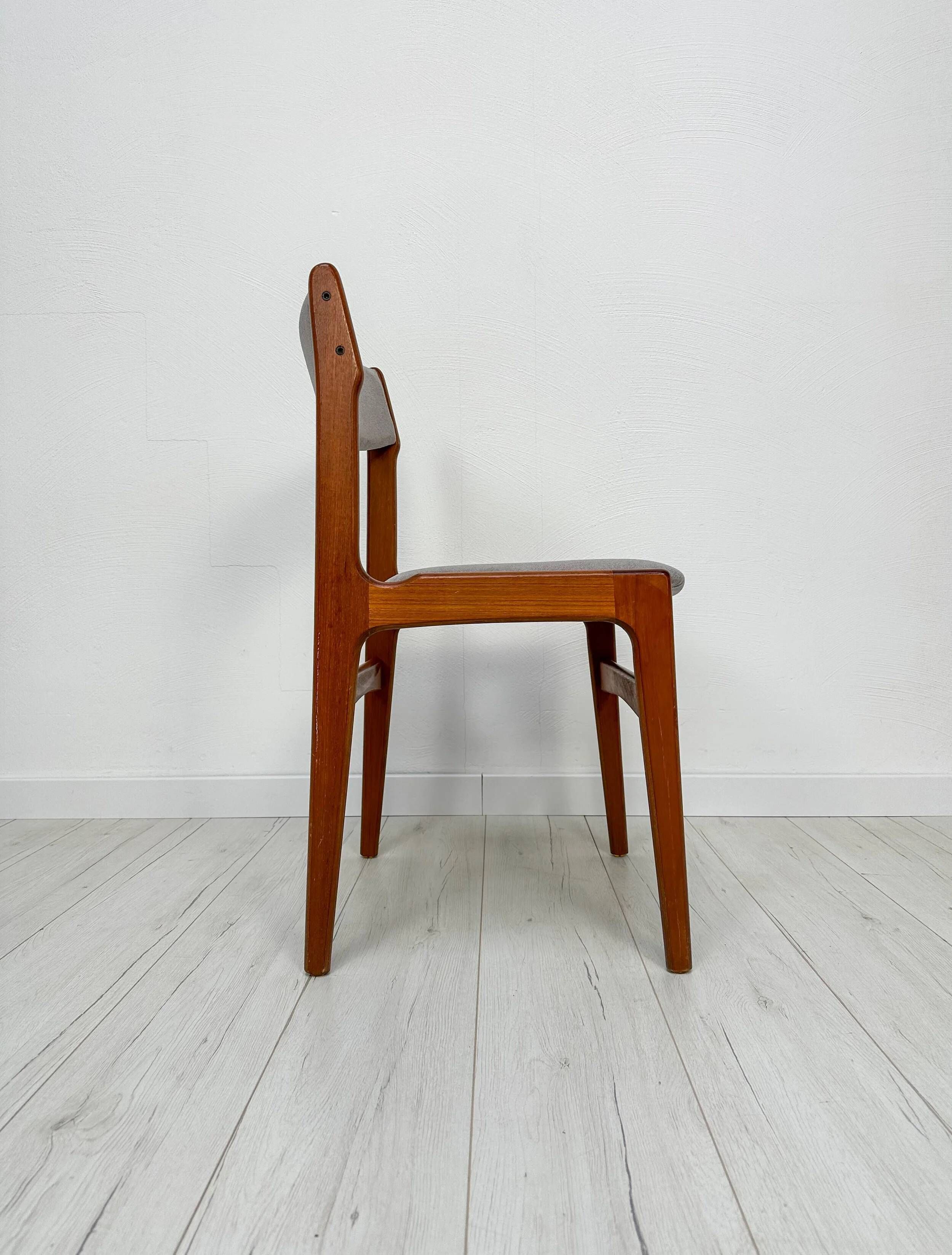 1960s Set of 6 Vintage Danish Teak Dining Chairs by Erik Buch