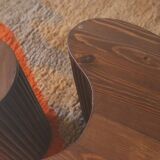90cm wooden coffee table with glass top