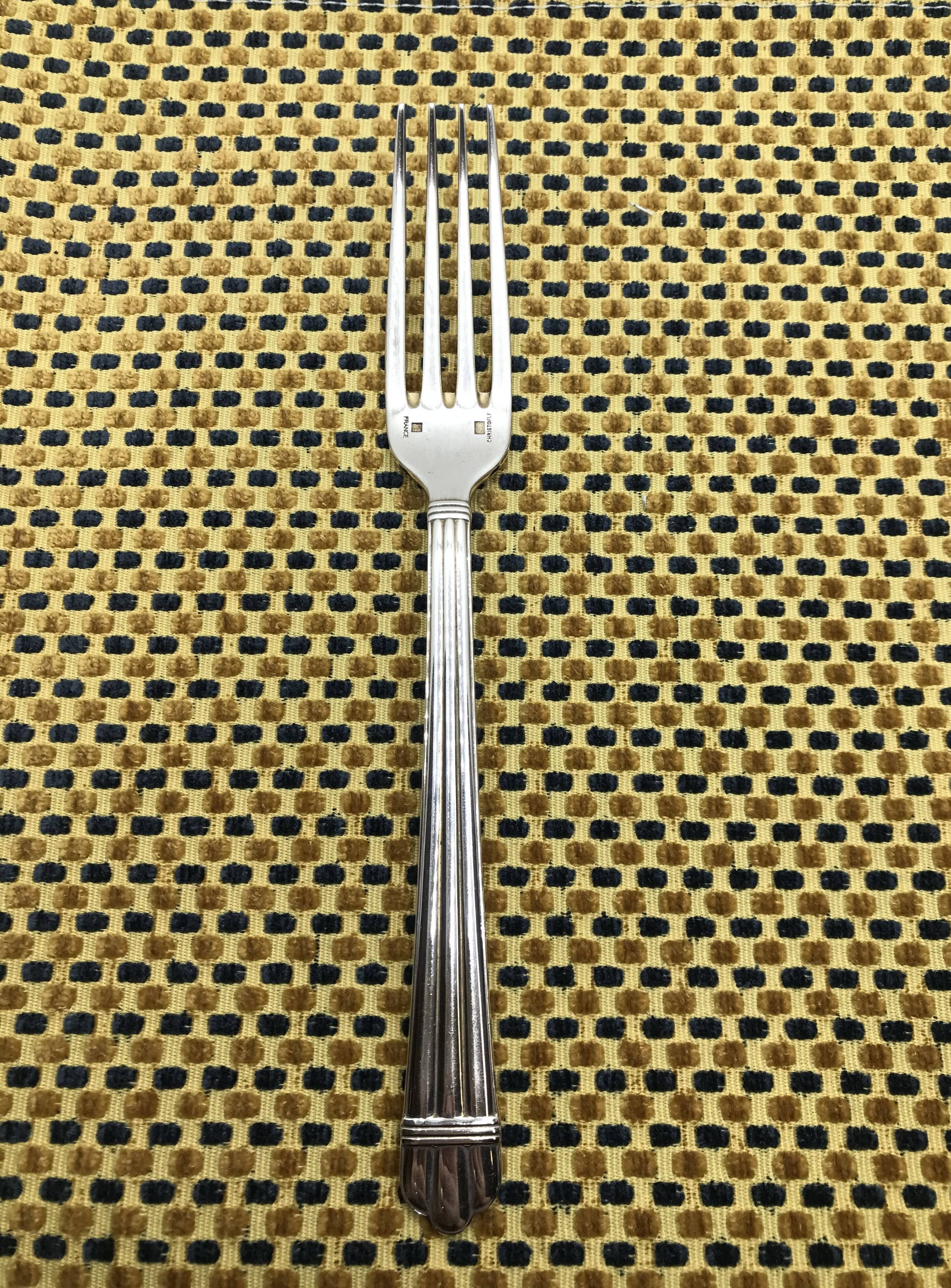 Silver-plated metal fork from Christofle, Aria model