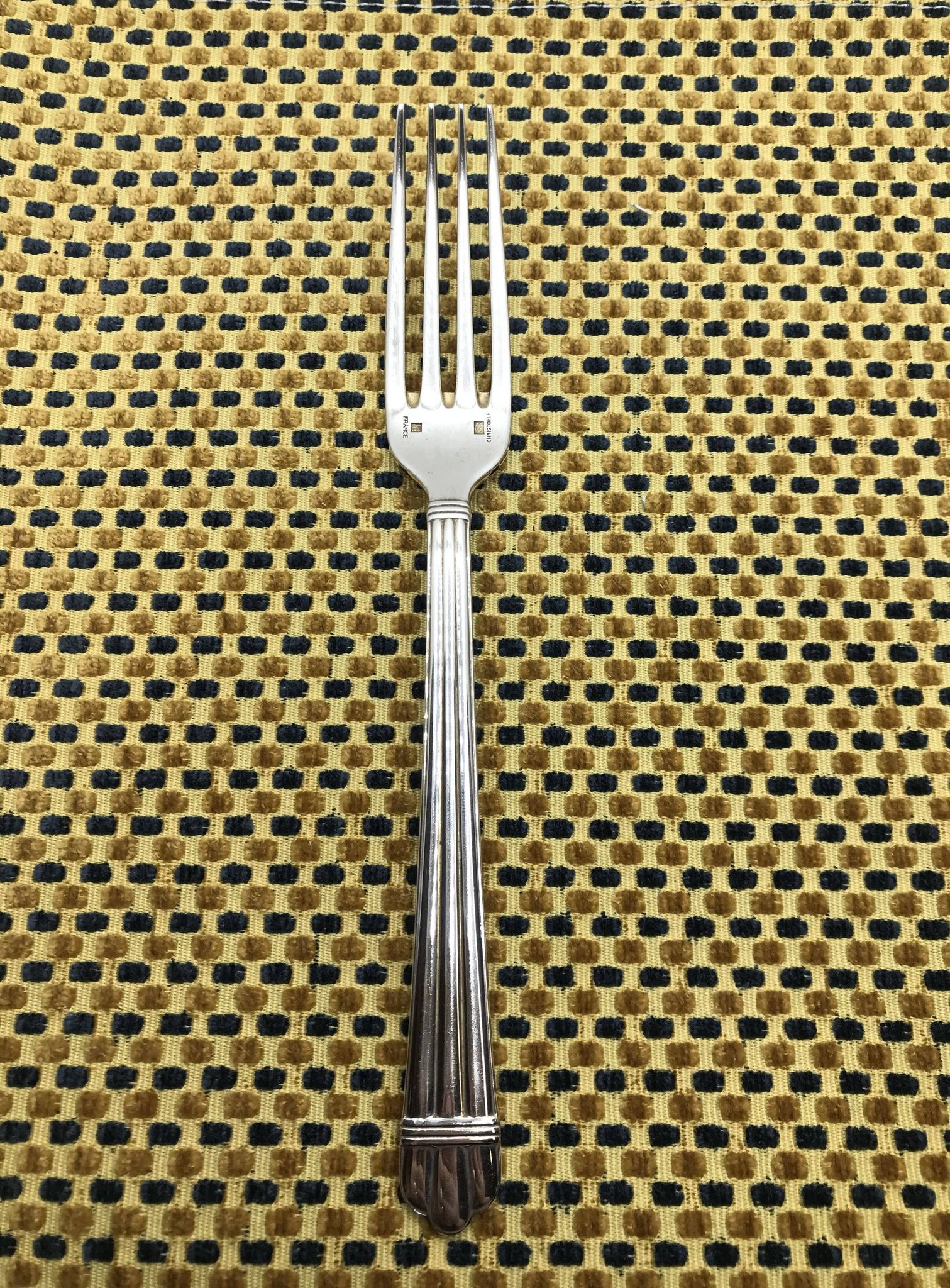 Silver-plated metal fork from Christofle, Aria model