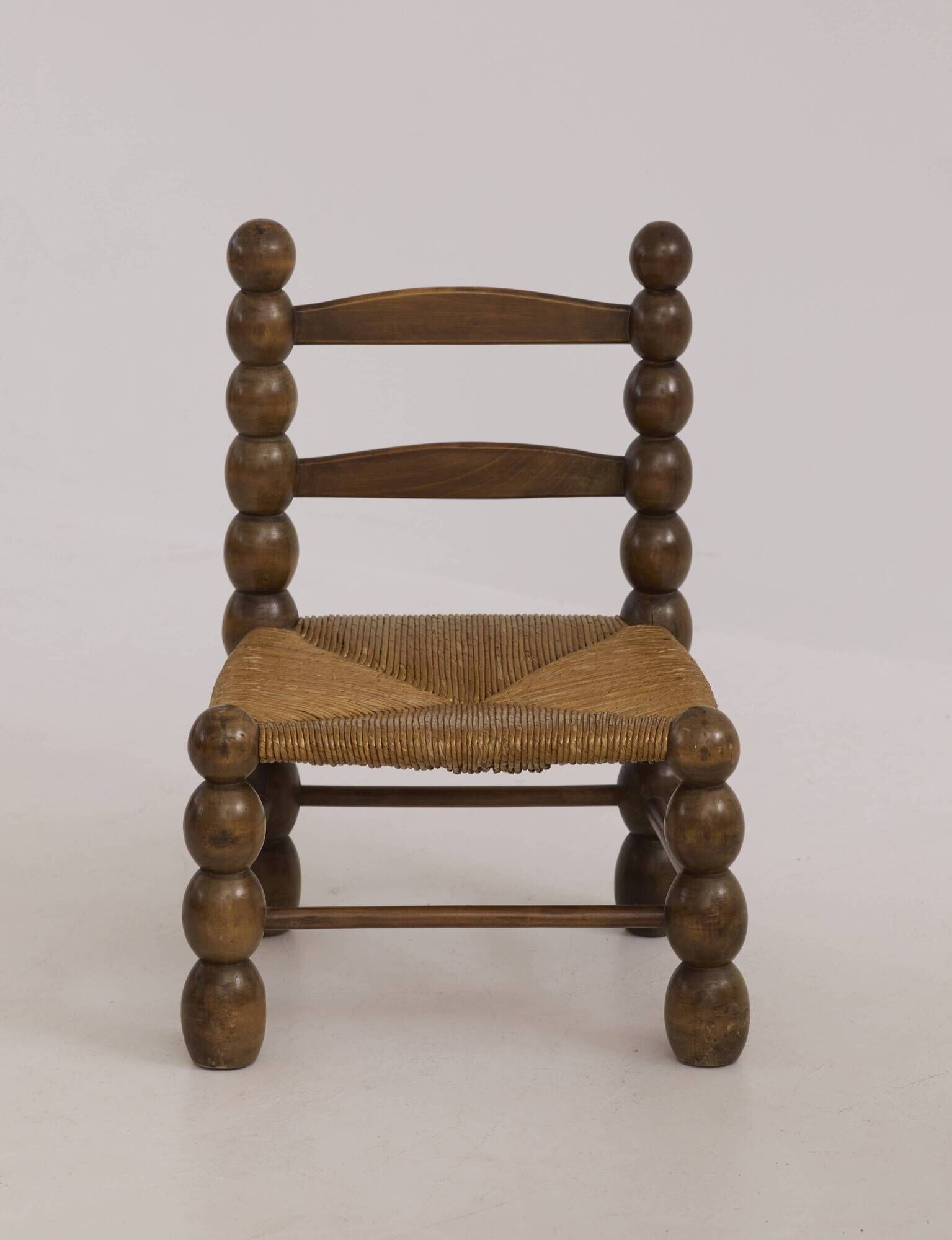 Vintage low chair in solid wood (oak) Dlg Dudouyt Circa 1960