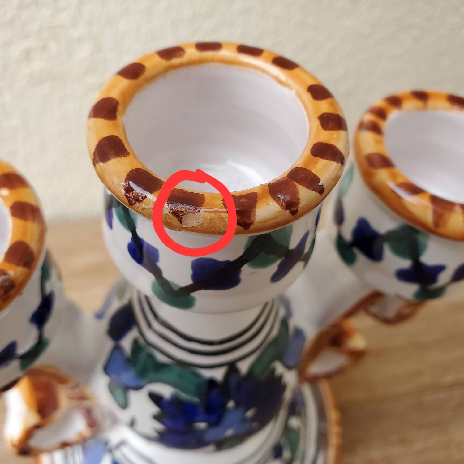 Glazed ceramic candle holder