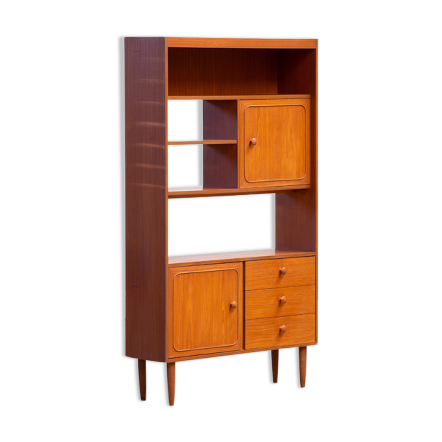 Scandinavian library in vintage teak 1960