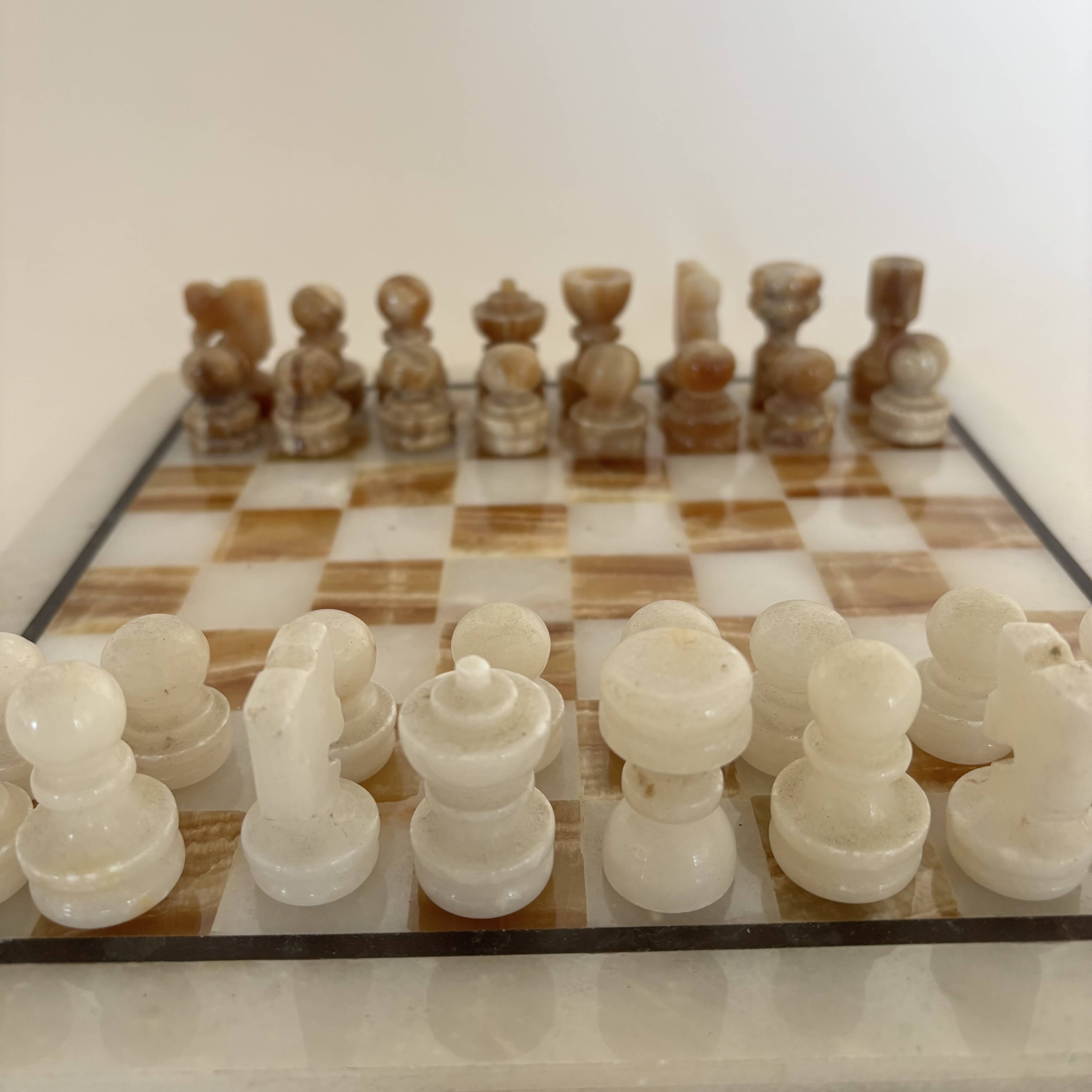 Vintage marble and stone chess sets