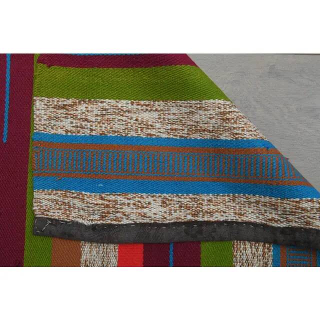 1970s Vintage Turkish Oushak Handmade Wool Cotton Blue Runner Rug  73x131