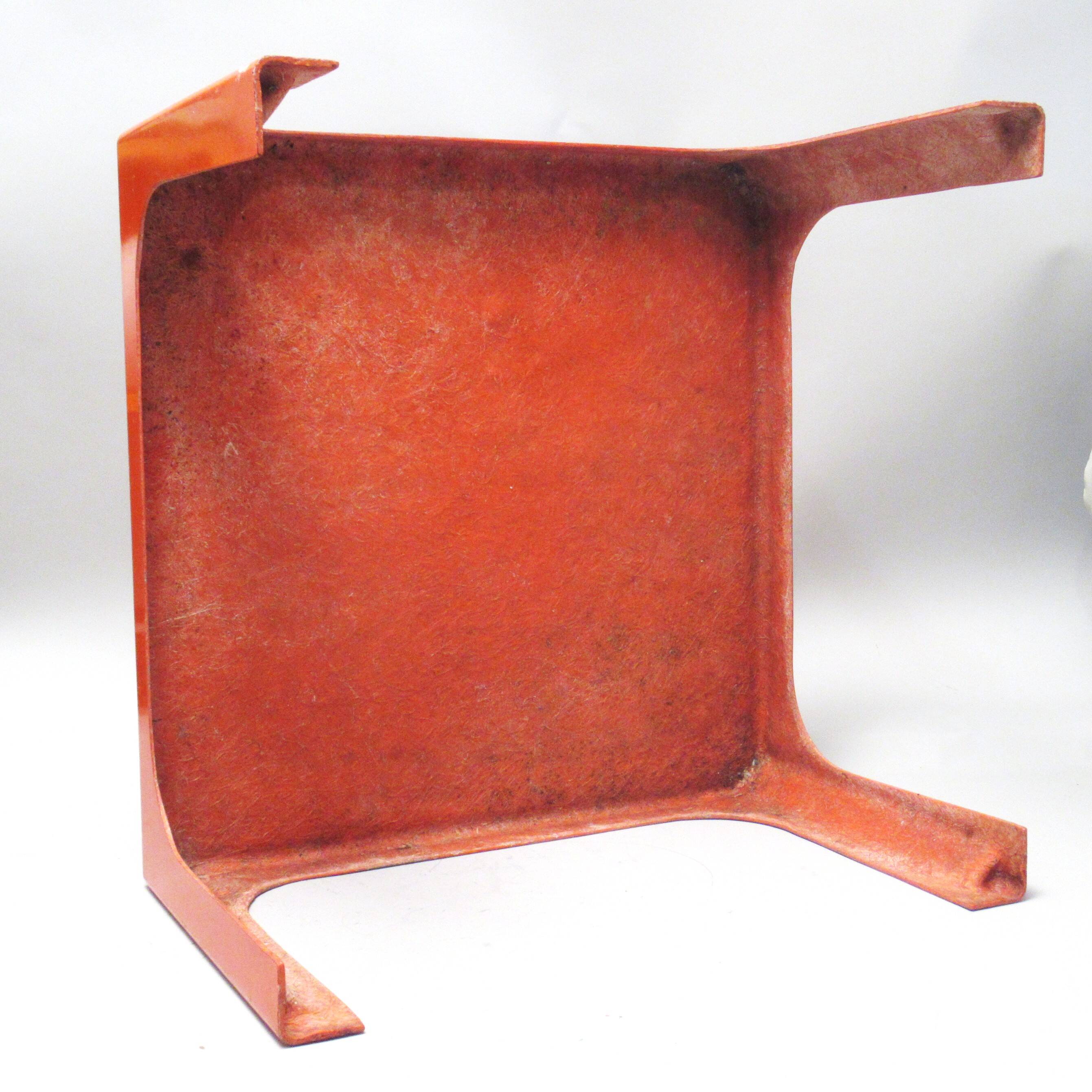 Orange fibreglass coffee table from Prisunic, 1970s.
