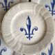 Set of 5 antique Gien plates – Fleur de Lys pattern – Ironstone