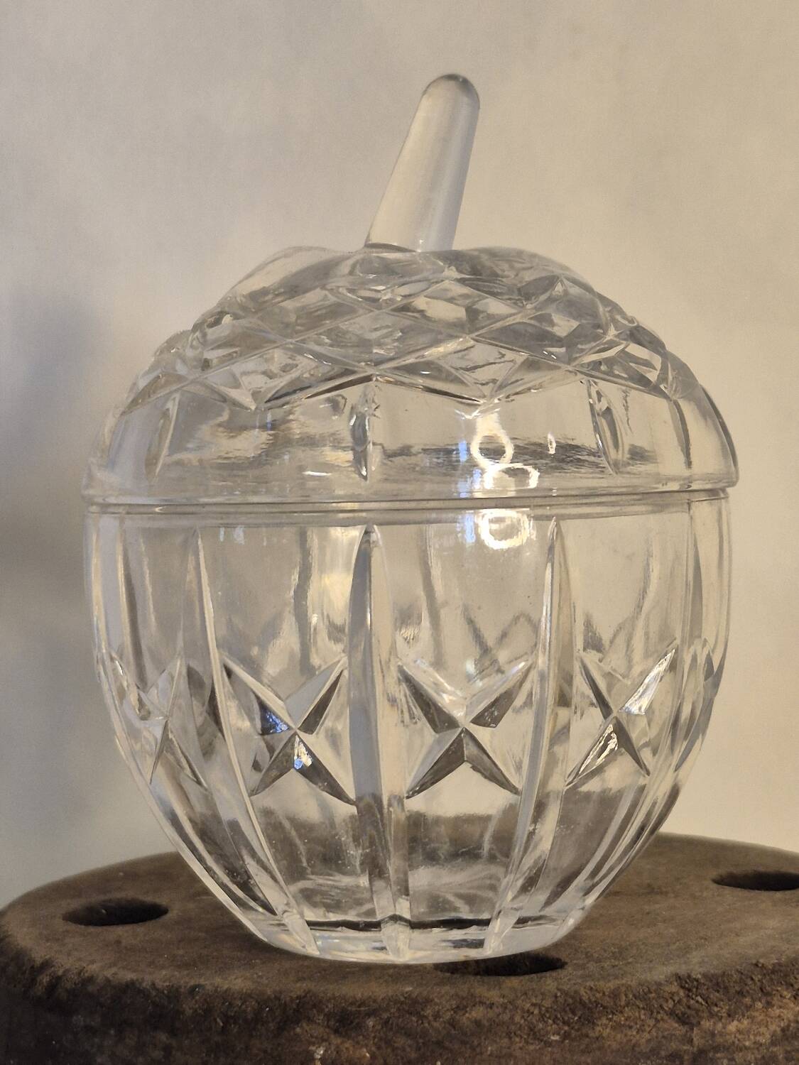 Vintage crystal apple candy box