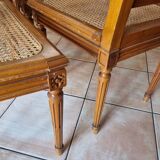 4 Louis XVI lyre chairs with caning