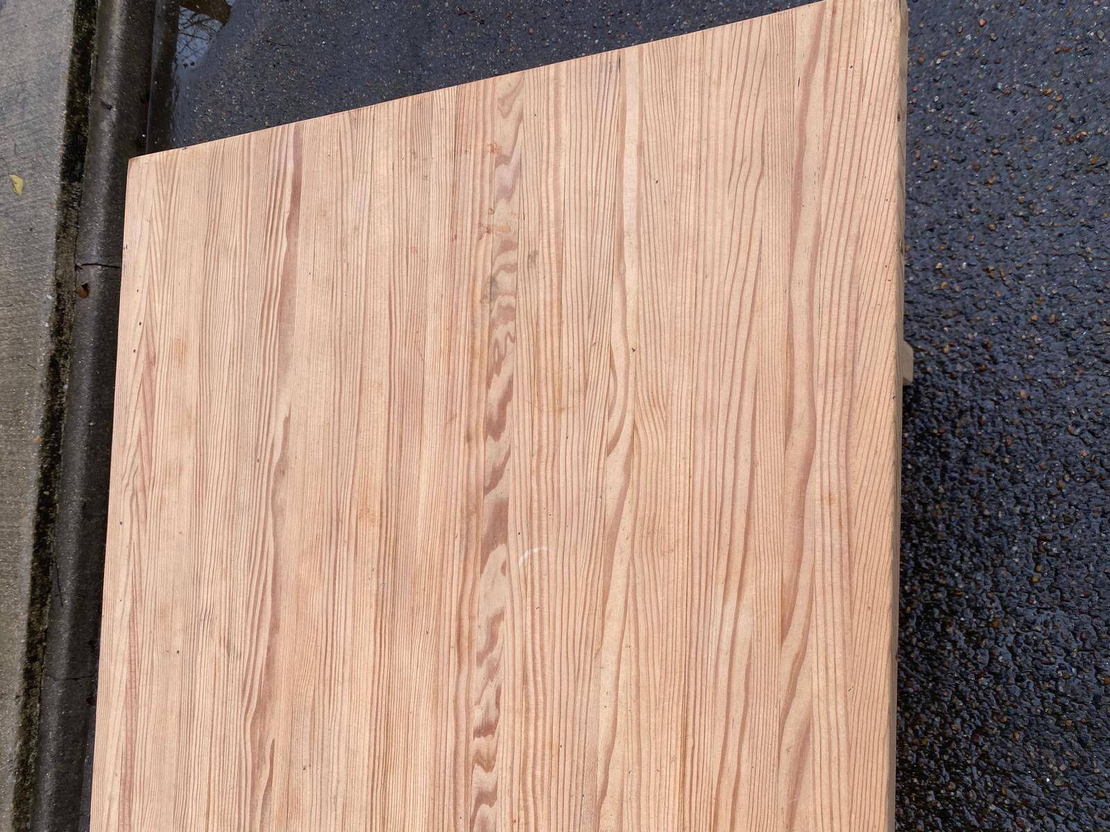 Renovated farmhouse table in solid pine, 110cm.