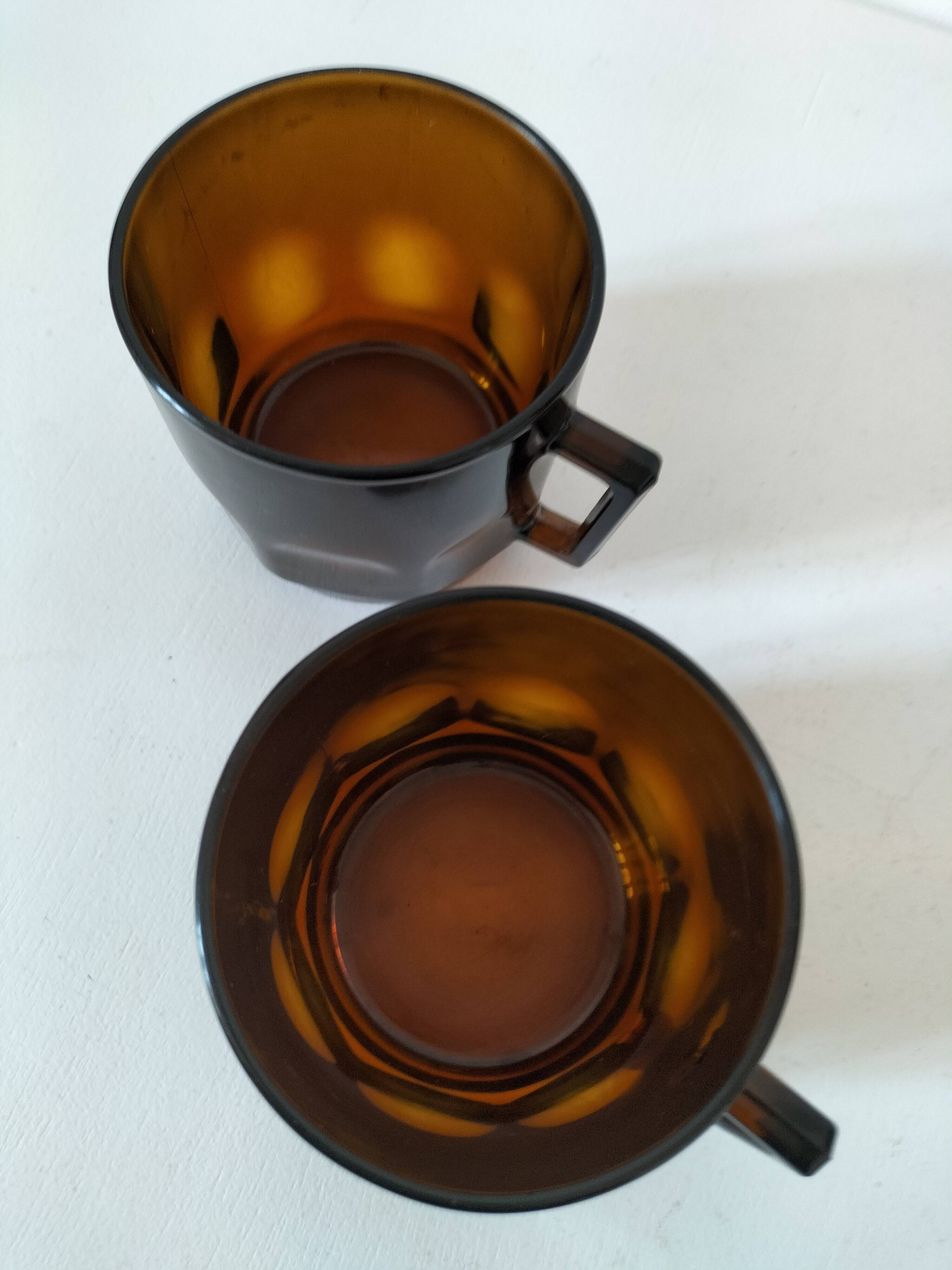 Set of 2 vintage pressed glass cups