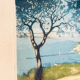 Old colour-enhanced etching – Mediterranean view from