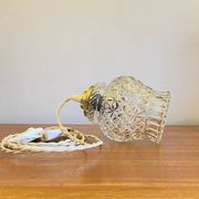 Antique globe pendant lamp with transparent glass and brass suspension claw LAMP-7384