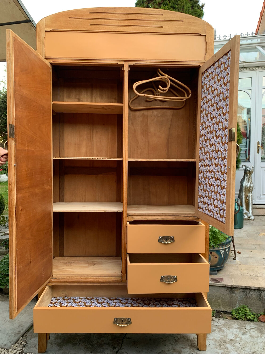 1920s Parisian Art Deco hotel wardrobe, removable