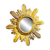 Wenz golden wood sun mirror, Germany, 1960s