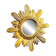 Wenz golden wood sun mirror, Germany, 1960s
