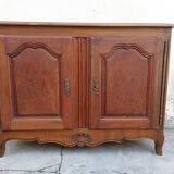 Louis XV style rustic buffet in solid walnut