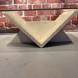 Coffee table in white marble and glass