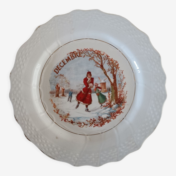 Plate The months of the year December Saint Amand