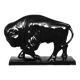 Large porcelain bison figurine, Vintage Mid-Century Nordic Modern Black