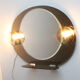 Space age smoked glass illuminated mirror, Italy 1970