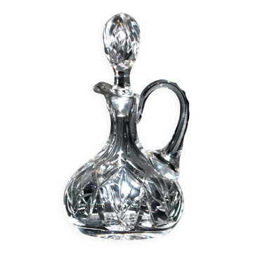 Carafe can liqueur / oil ewer in cut Bohemian crystal H18cm