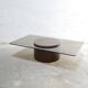 Table basse vintage en palissandre et verre
