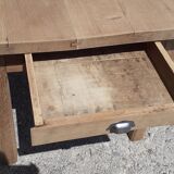 Solid oak farm table 1 rough wood drawer