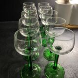 Set of 10 stemmed glasses
