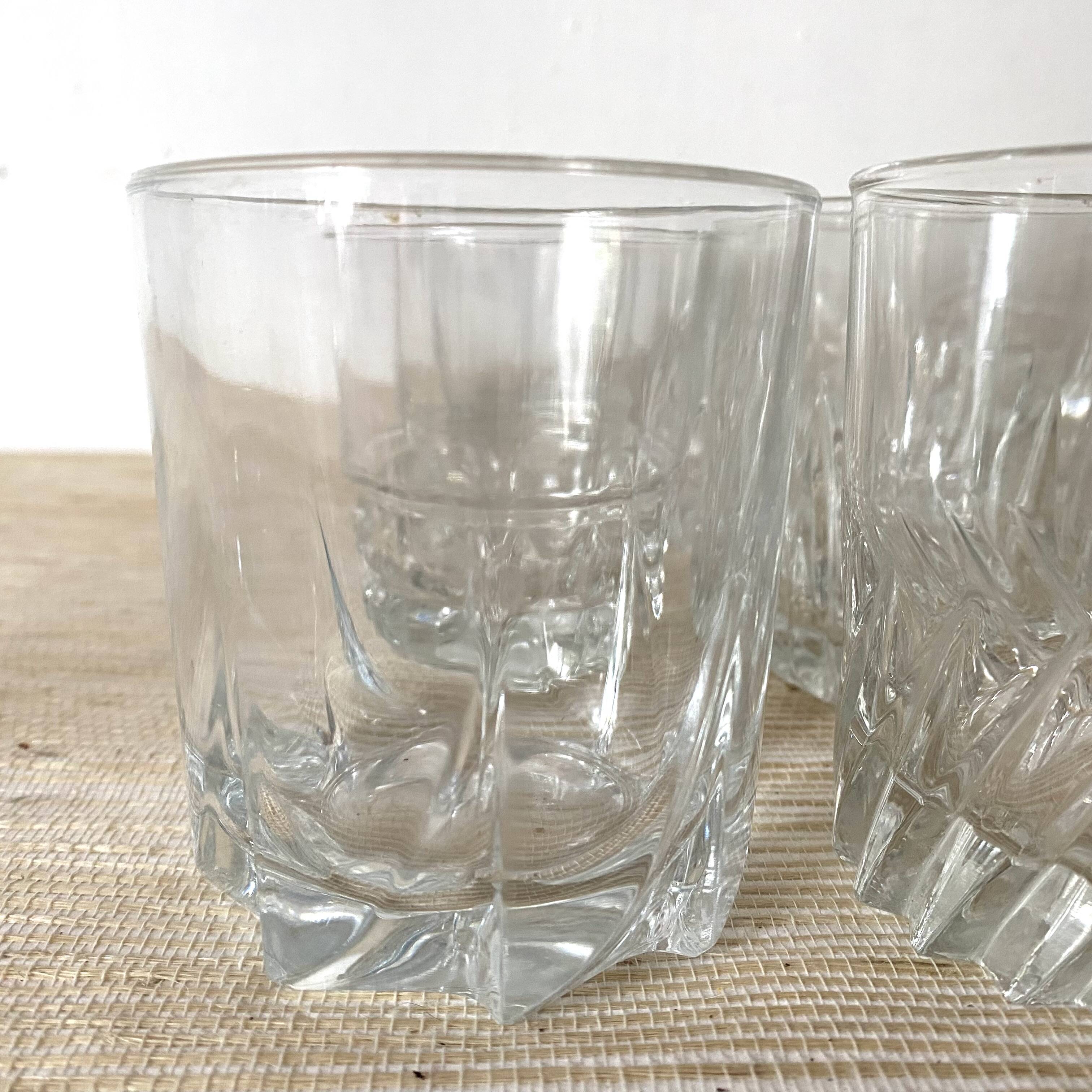 Whiskey glasses, mismatched water glasses