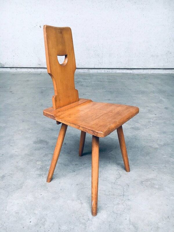 Vintage Belgian Brutalist Pub Café Chair Set by Torck, 1960s, Set of 4