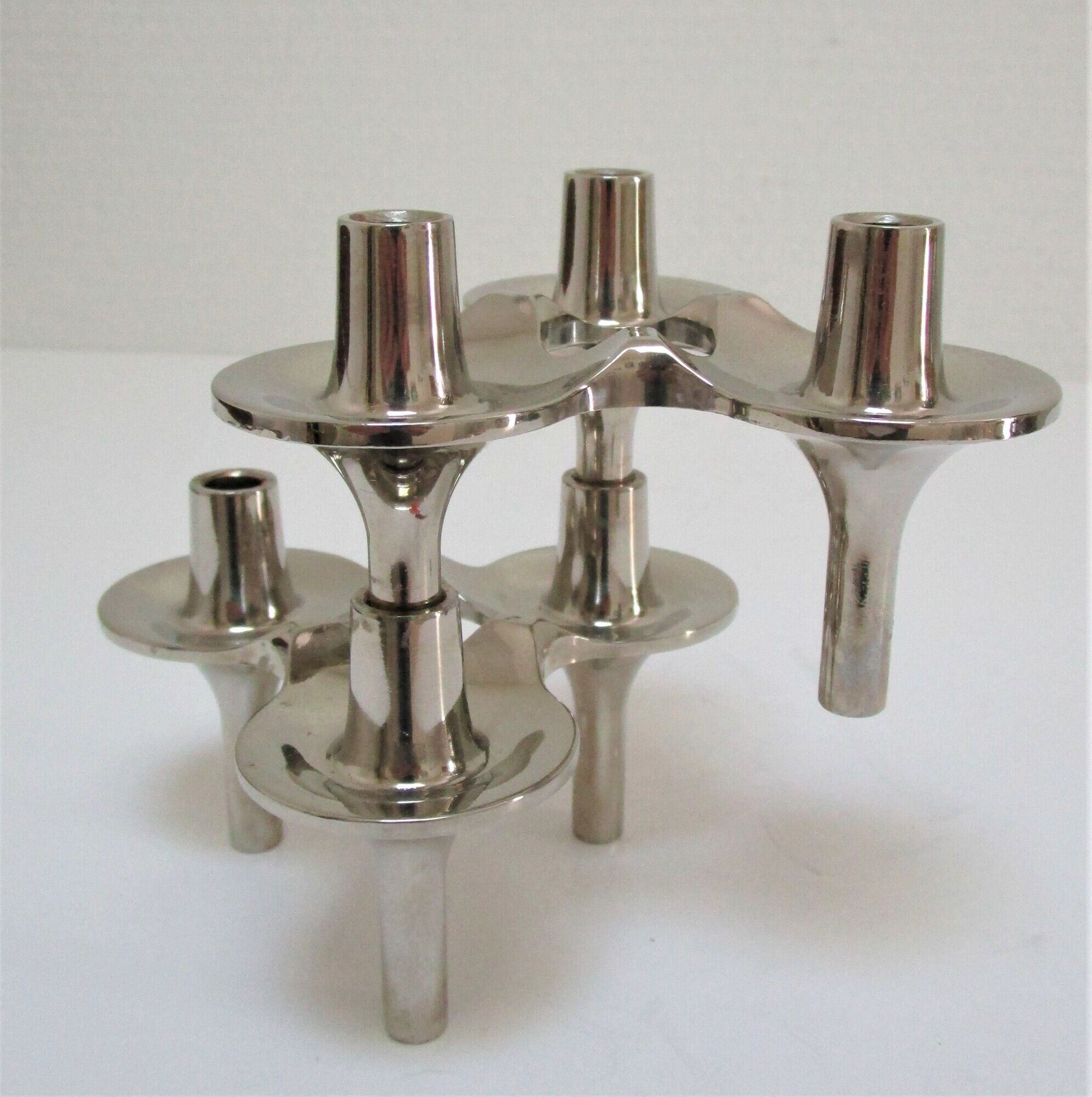 Pair of orion candle holders by fritz nagel and caesar stoffi