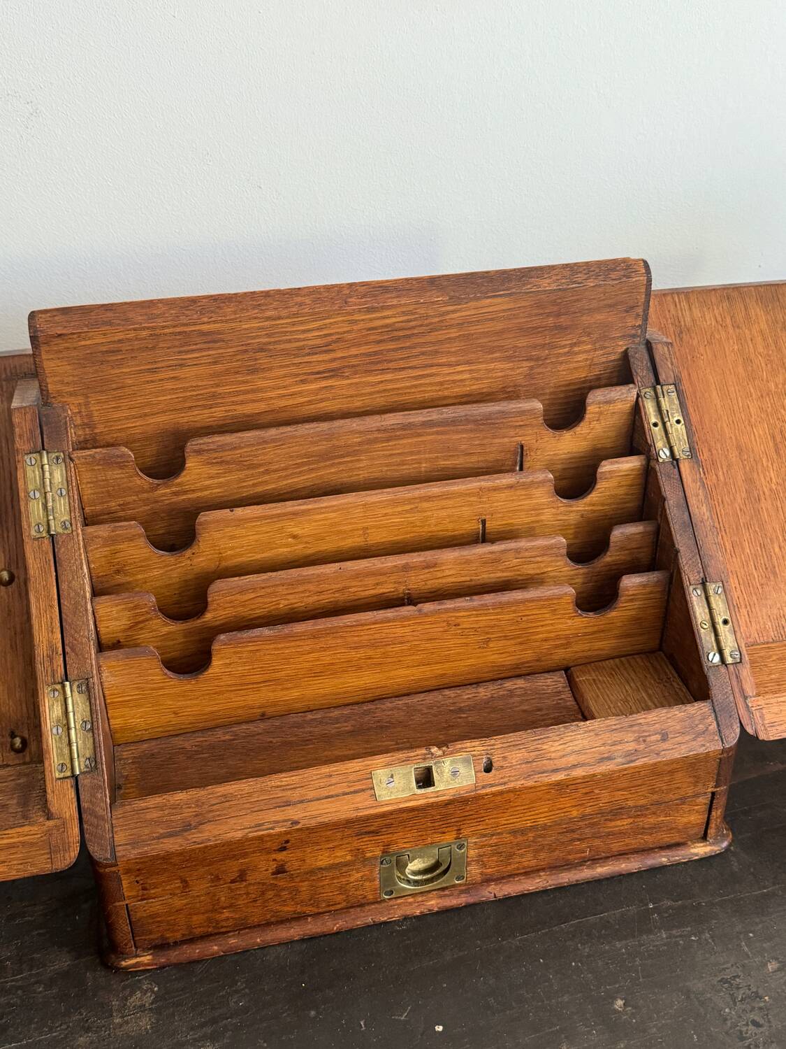 Small wooden mail storage unit