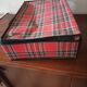 Suitcase old Scottish fabric red 1960/1970