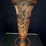 Vase cornet de couleur saumon années 1930 1940
