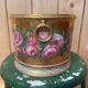 Cache-pot porcelain from Paris, rose decoration on a golden background, Empire style.
