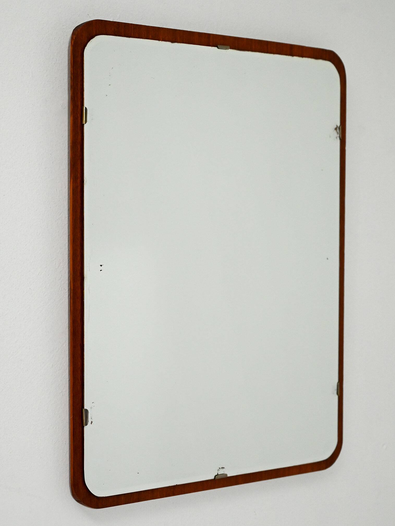 Scandinavian mirror with teak frame