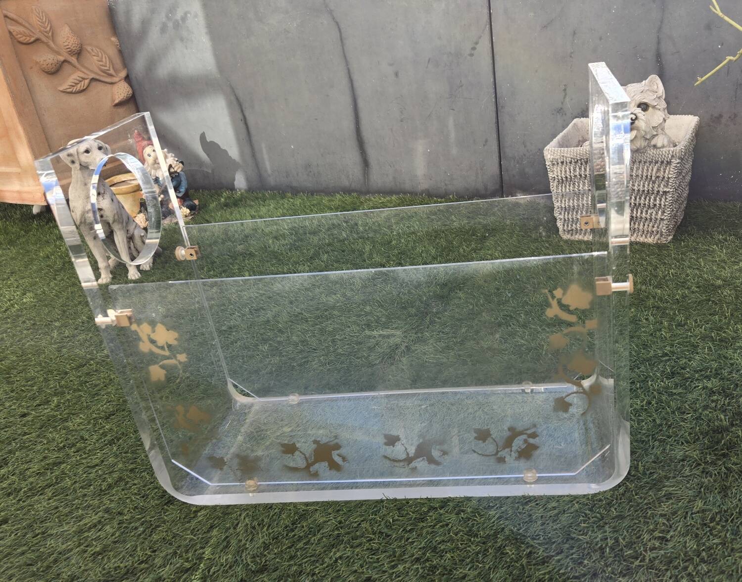 Michel Dumas vintage plexiglass magazine rack