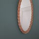 Large oval mirror vintage rattan 75x40cm