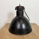 Industrial Bauhaus Black Enamel Pendant Light, 1930s
