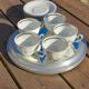 Set de 5 tasses et soucoupes anciennes Kronester Baviere, porcelaine fine