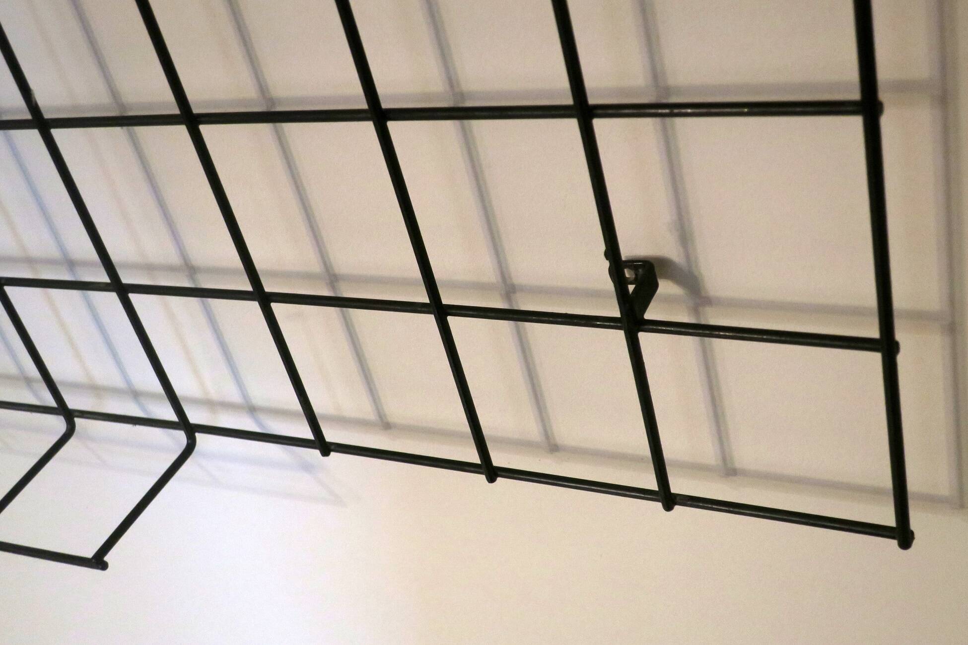 String metal wall mount coat, hat and umbrella rack, 1960s