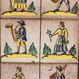 Composition of old Italian earthenware tiles