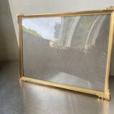 ART DECO  Gold  colored Metal Picture Frame 25 cm x 19 cm CONVEX Glass