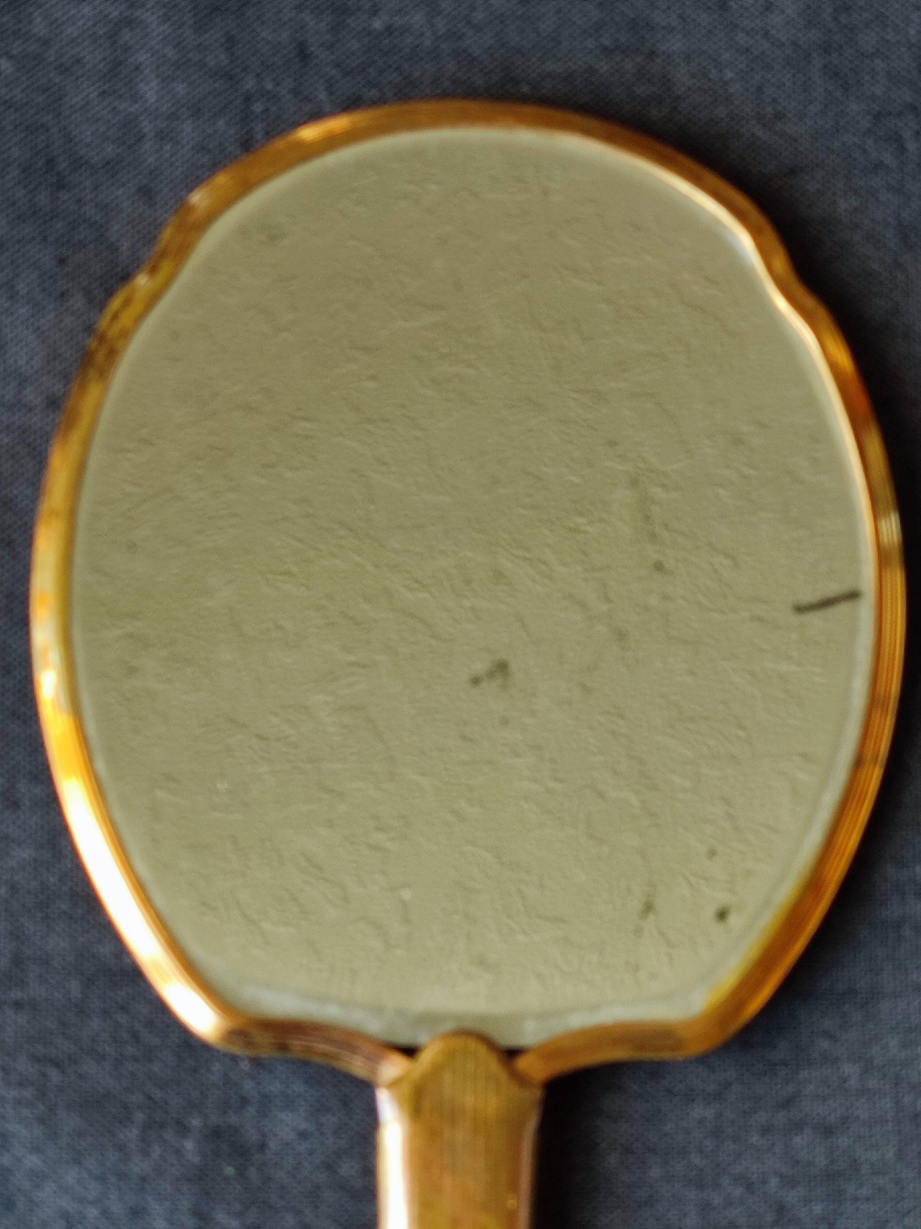 Miroir a main biseauté de taille moyenne art deco