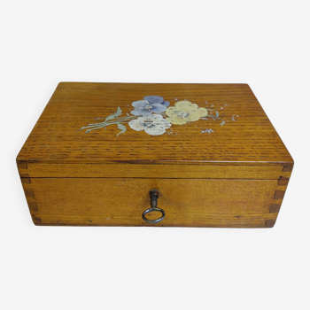 Painted wooden box with key