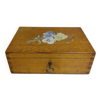 Painted wooden box with key