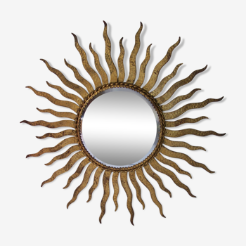 Sun gold metal mirror 54x54cm