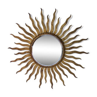 Sun gold metal mirror 54x54cm